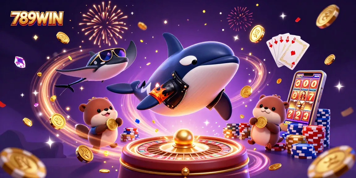 Experience thrilling wins at 789WIN with exciting casino games featuring cascading coins and vibrant characters.