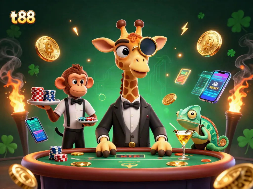 Experience thrilling gaming with tt88's vibrant illustration of a high-roller poker scene.