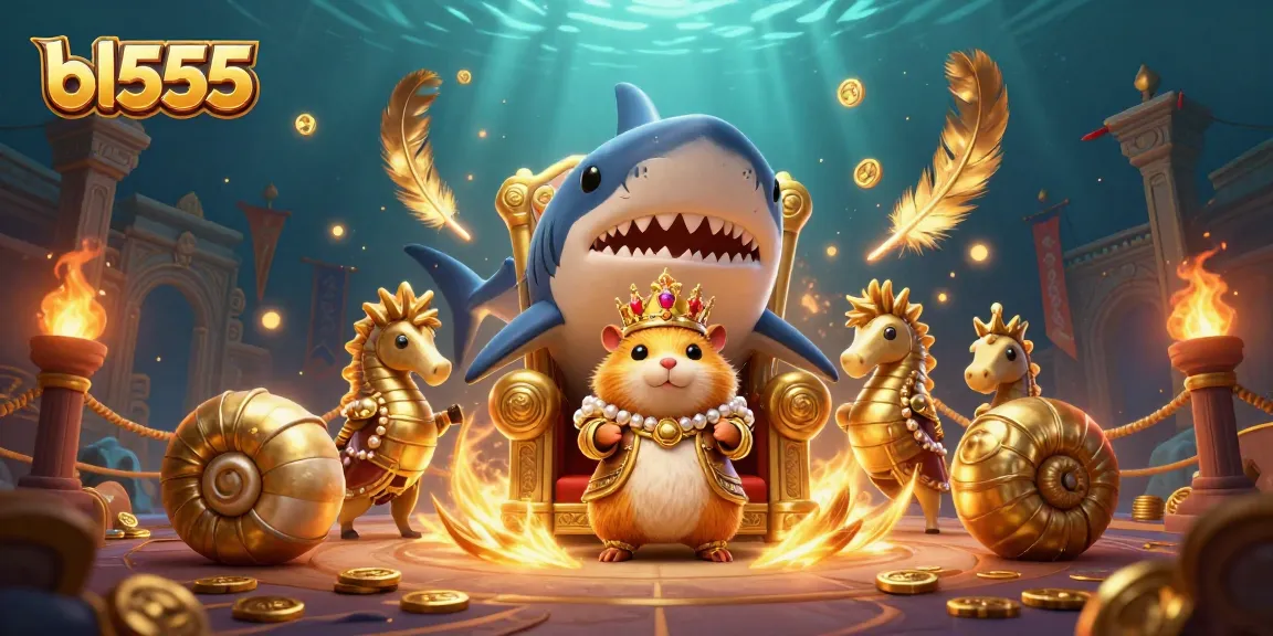 Win big with bl555 at an epic underwater casino adventure featuring a golden hamster king.