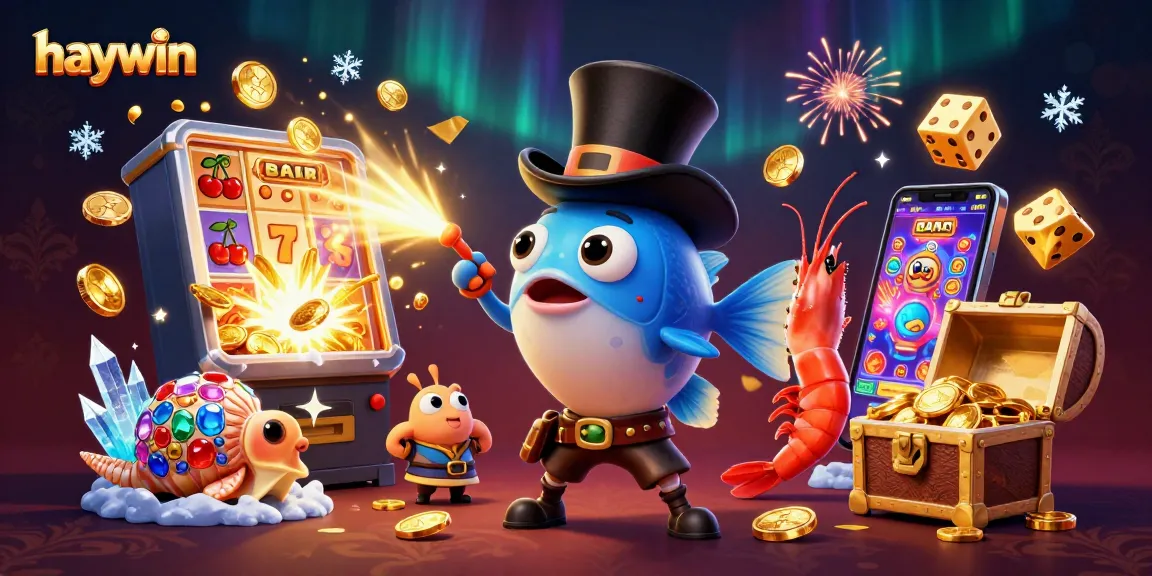 Spin to win with Haywin, featuring a 3D animated scene of fun undersea casino characters.