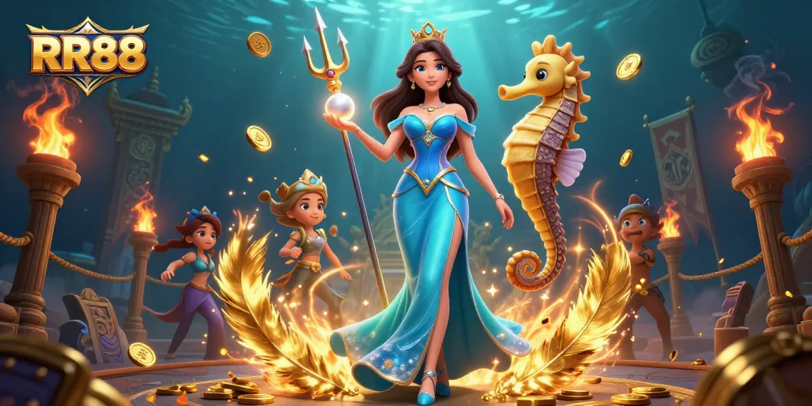 Experience the dynamic gambling thrill of RR88 with immersive underwater casino elements.