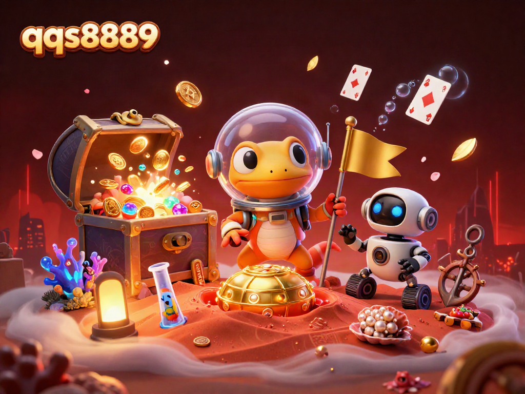 Engage with exciting gameplay at qqs8889 in a dynamic Martian casino adventure scene.