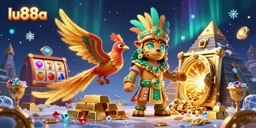 Experience the thrill of lu88a with this dynamic casino scene featuring vibrant Mayan themes.
