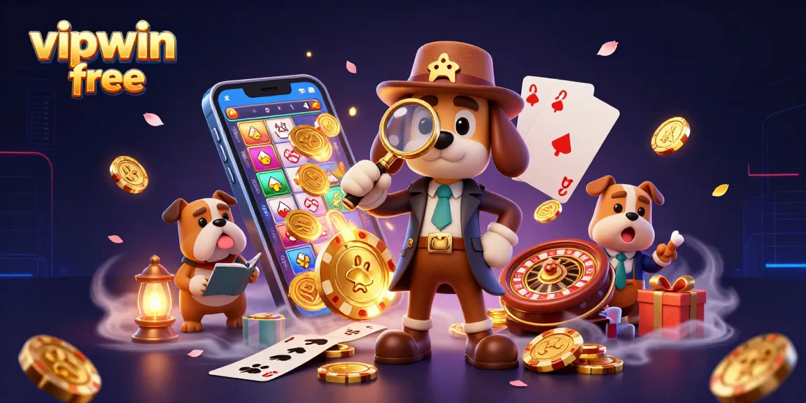 Spin to win with vipwin free while a detective investigates poker clues in an engaging casino setup.