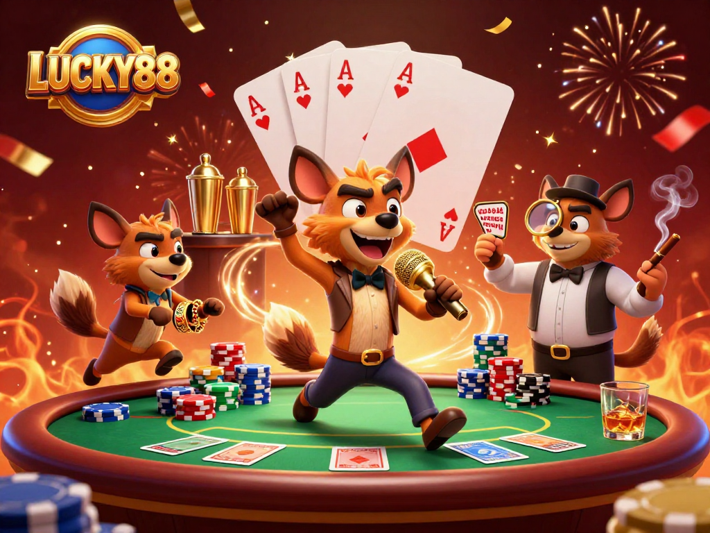 Experience the thrilling action at LUCKY88 Casino with hyenas bringing comedy and gaming excitement.