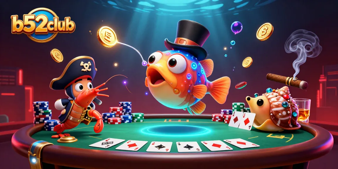 Engage in thrilling games at b52club with glowing treasures amidst vibrant casino settings.