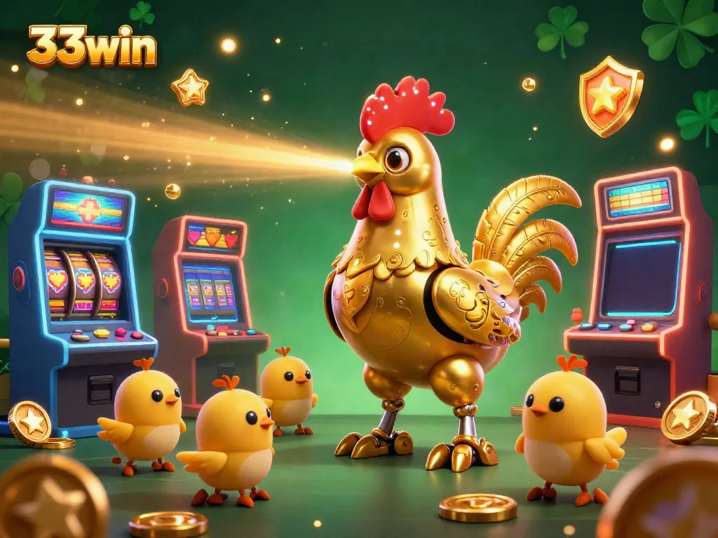 Experience the electrifying world of 33win with futuristic characters and vibrant casino elements.