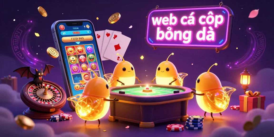 Join the excitement of web cá cược bóng đá with vibrant glowworms and dynamic gaming elements in a lively casino scene.