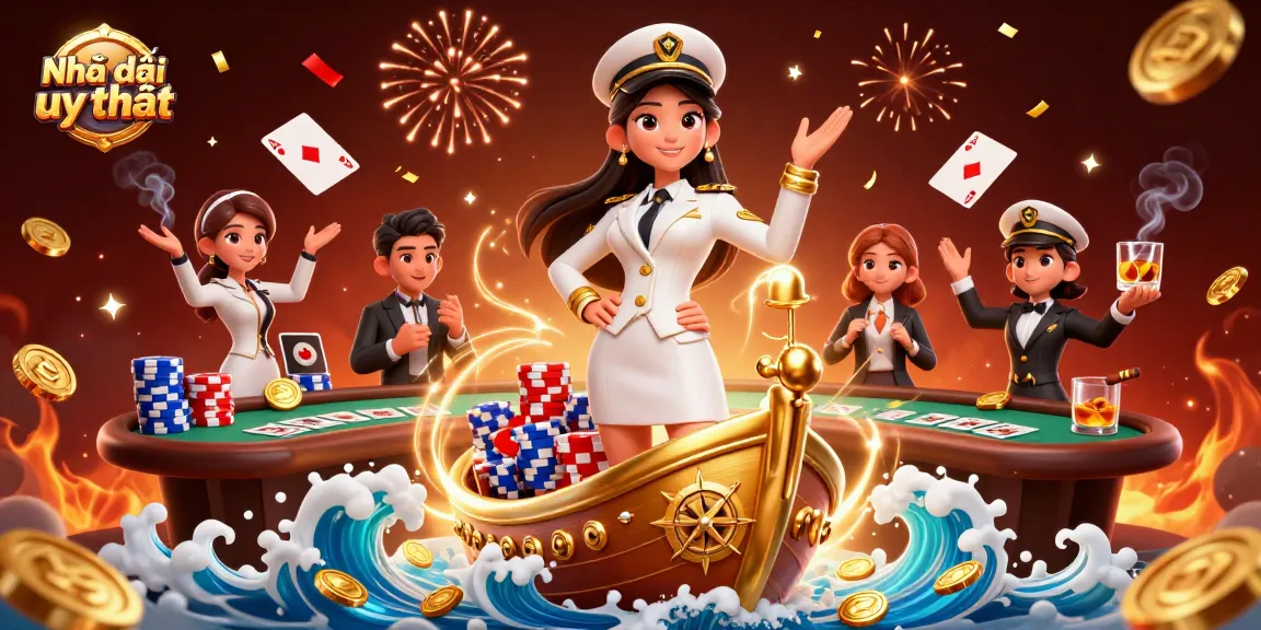 Experience the excitement at Nhà cái uy tín with a commanding dealer and thrilling poker elements.