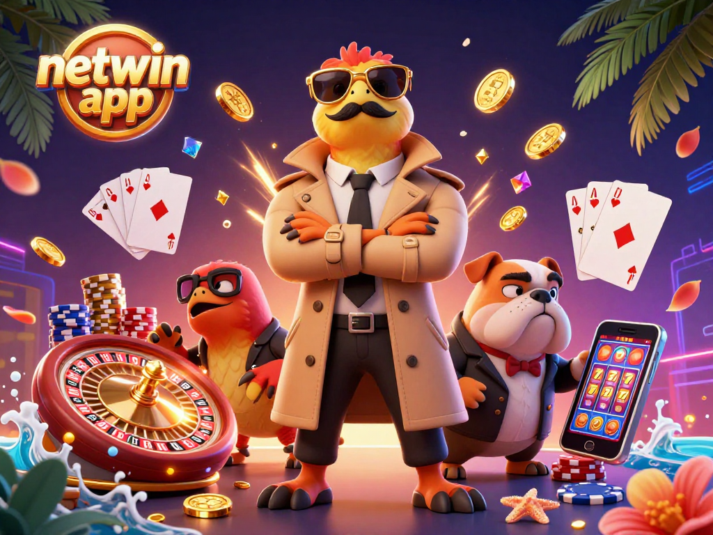 Engage with the exciting netwin app as playful raptors enter a casino scene filled with treasures.