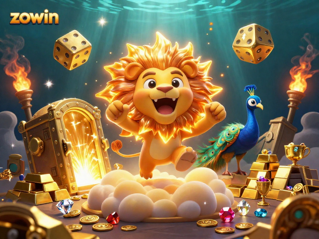 Experience jackpot thrills at Zowin with vibrant treasures and game elements exploding in excitement.