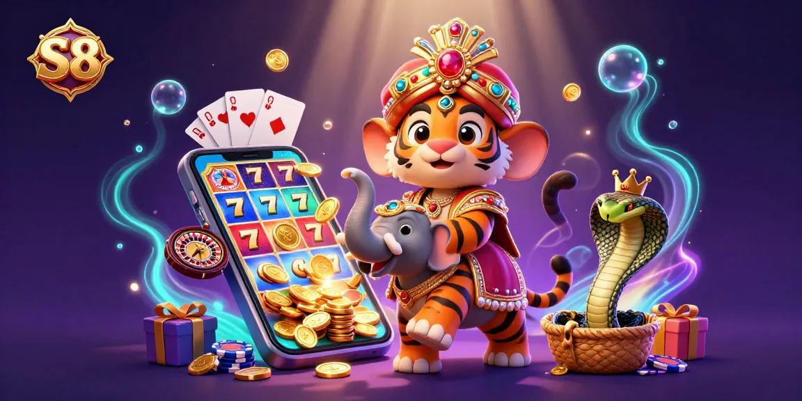 Engage with thrilling casino gameplay featuring S8 slot game reels and dynamic elements.