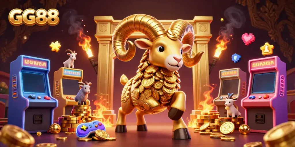 Experience thrilling jackpots at GG88 with a vibrant casino-themed scene.