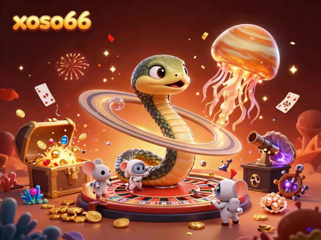 Experience thrilling bets at xoso66 with tiny astronaut mice engaging in cosmic roulette games.