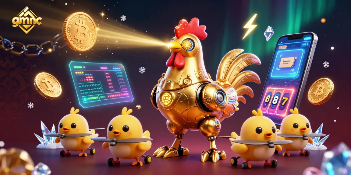 Experience gmnc's thrilling casino adventure with futuristic characters and crypto elements.
