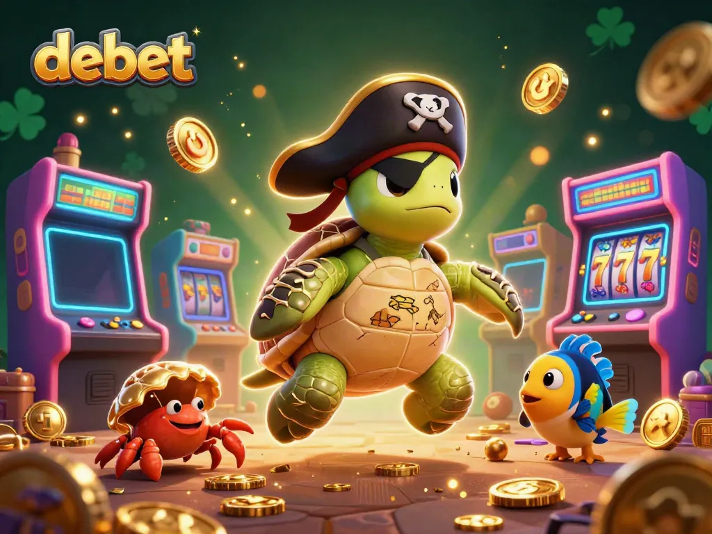 Engage with debet slot games and treasure in a vibrant, dynamic 3D casino scene