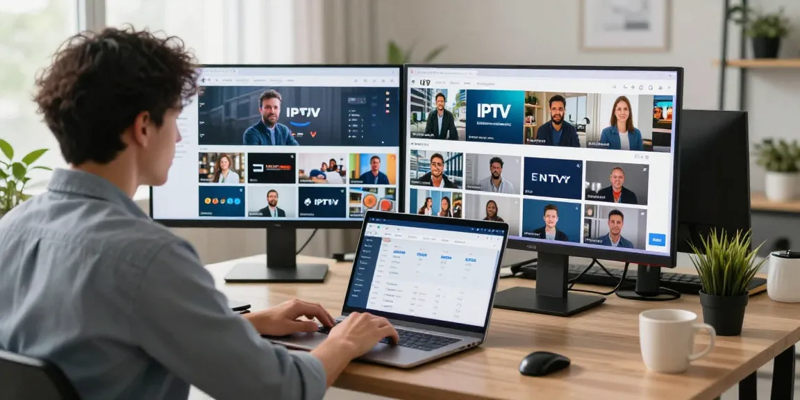 IPTV UK: Trusted IPTV reseller managing subscriptions at a local business.