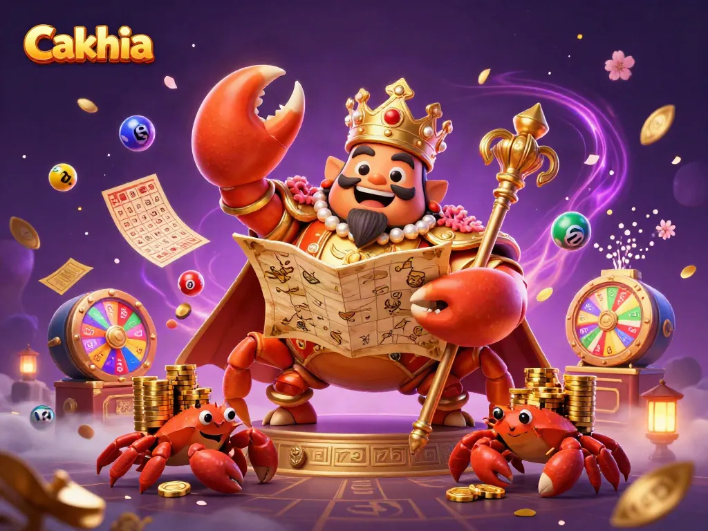 Cakhia offers vibrant lottery excitement with a colorful scene featuring a golden crab emperor.