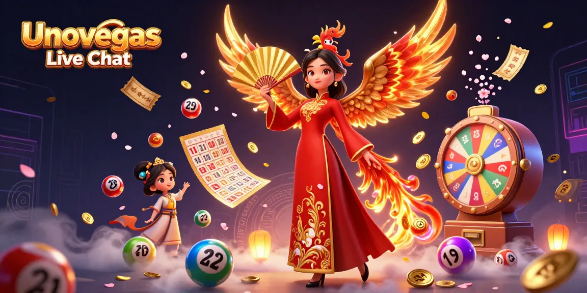 Engage with Unovegas Live Chat for seamless gaming experience and support with vibrant casino elements.
