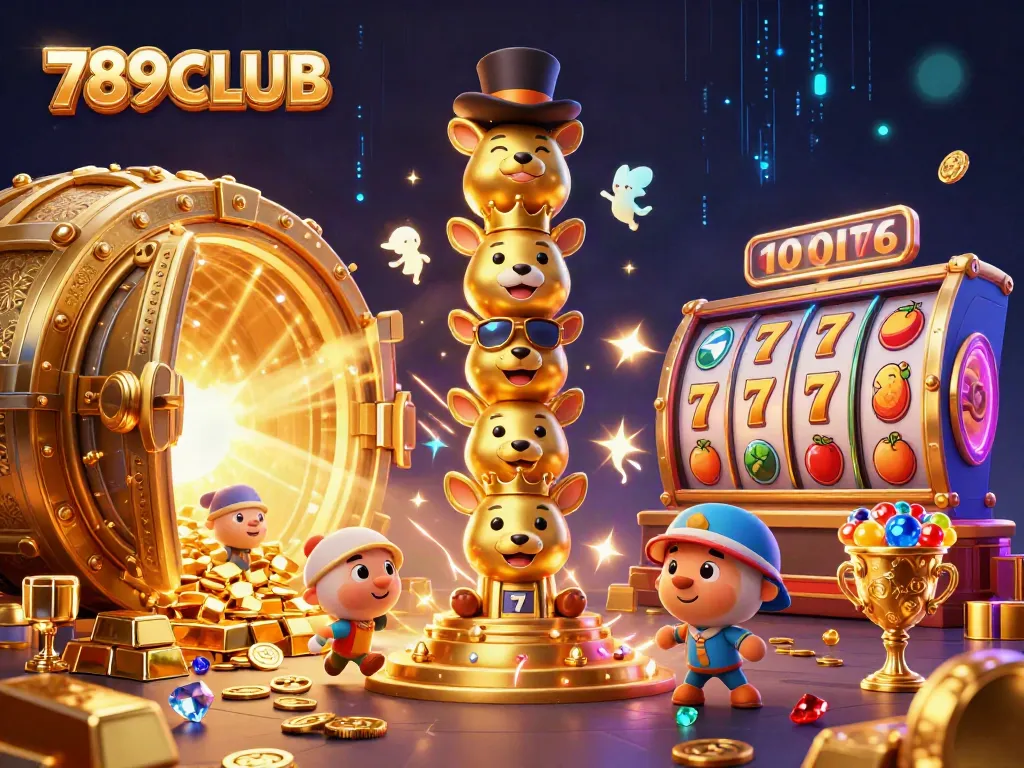 Experience the thrill of jackpot wins at 789CLUB with vibrant casino-themed 3D illustration.