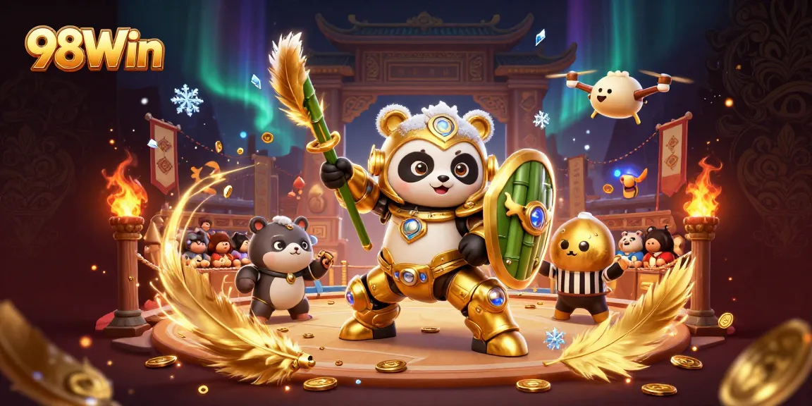 Experience the thrilling action of 98Win's immersive gaming arena featuring dynamic characters and captivating betting elements.