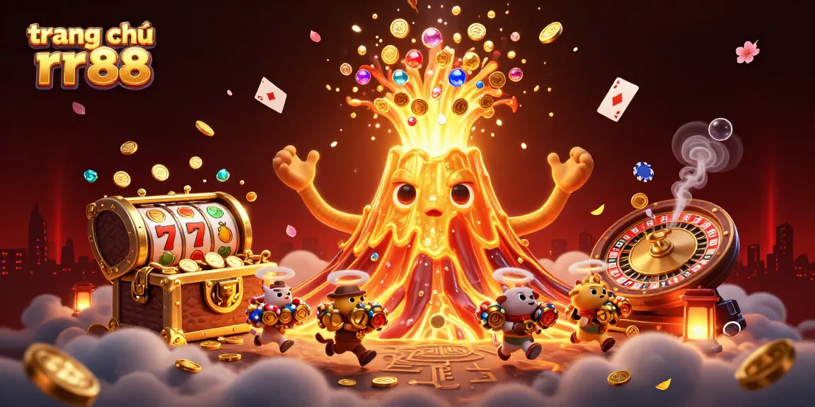 Experience the excitement of trang chủ rr88 with treasures and vibrant casino elements in a thrilling 3D scene.