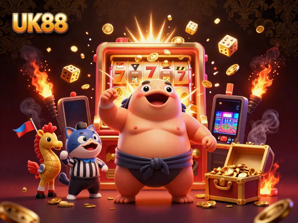 Experience thrilling casino excitement at UK88 with this vibrant underwater scene showcasing fun characters and colorful game elements.