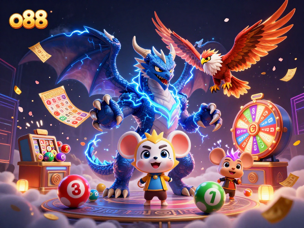 Experience thrilling chances at o88 with dynamic lottery balls and vibrant casino excitement.