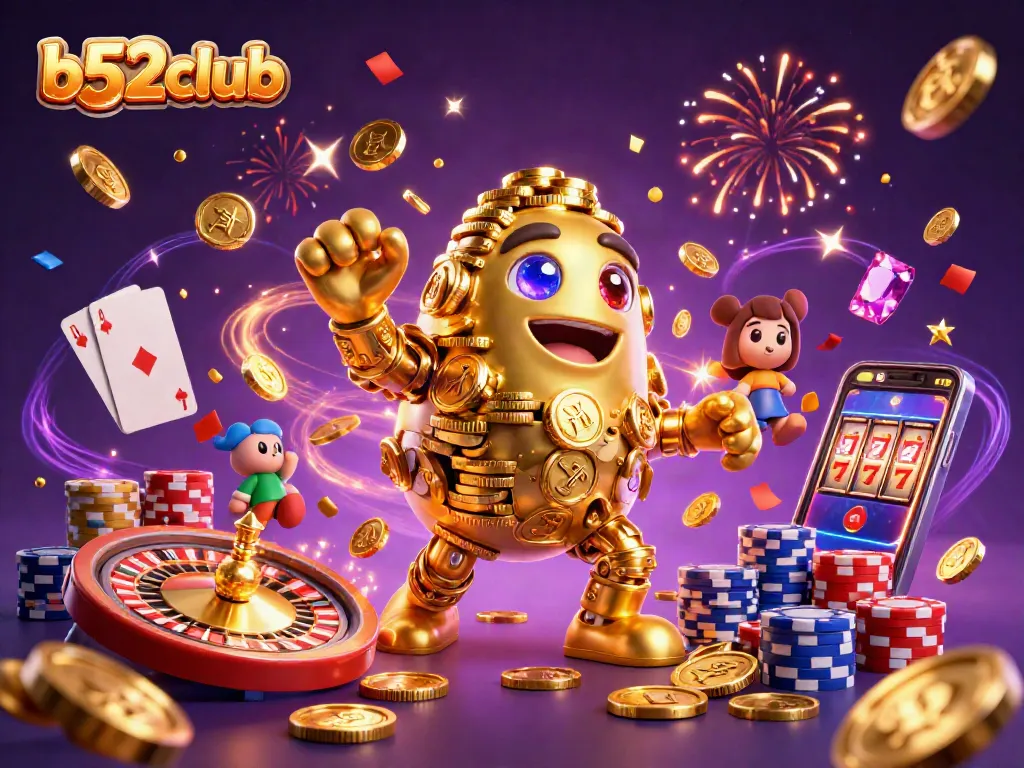 Engage with b52club's thrilling gameplay featuring exciting golden elements and dynamic casino visuals.