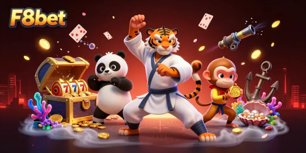 Engage with exciting moments at F8bet with a kung fu theme featuring dynamic characters and casino treasures.