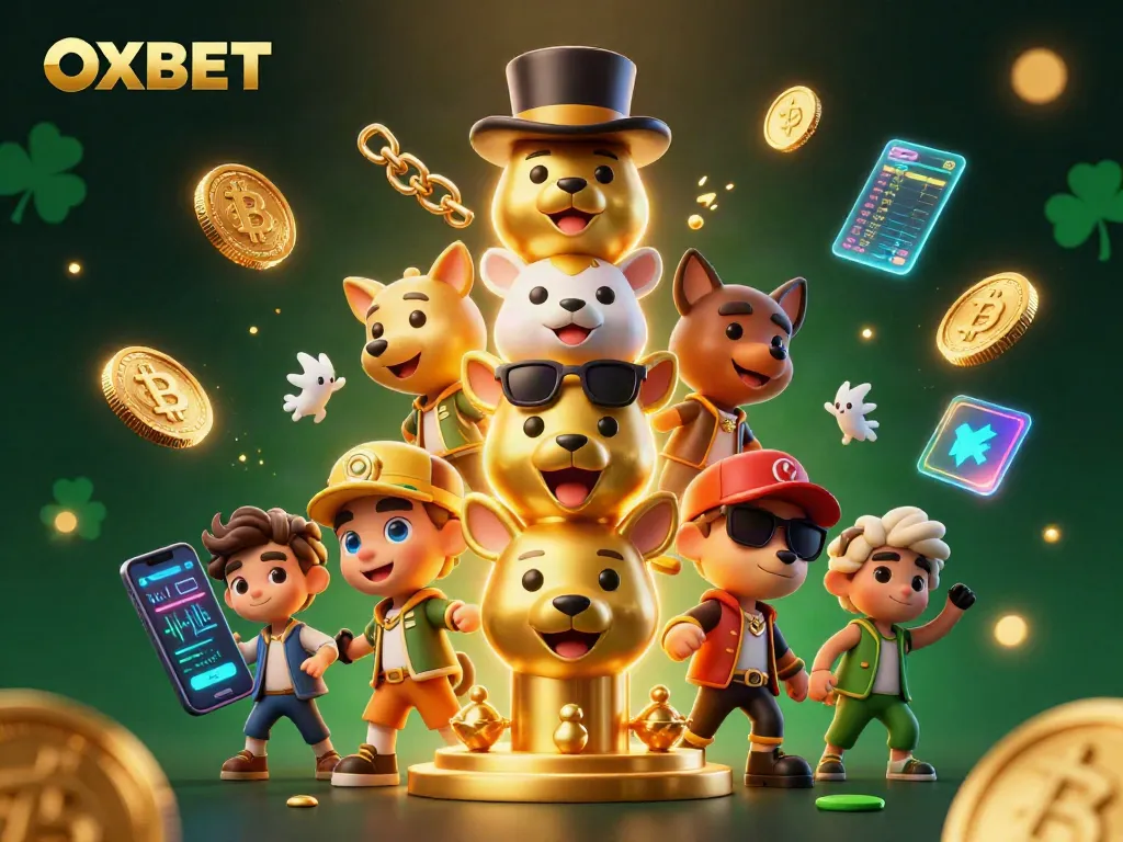 Spin the reels and win at OXBET with vibrant animations and exciting crypto elements.