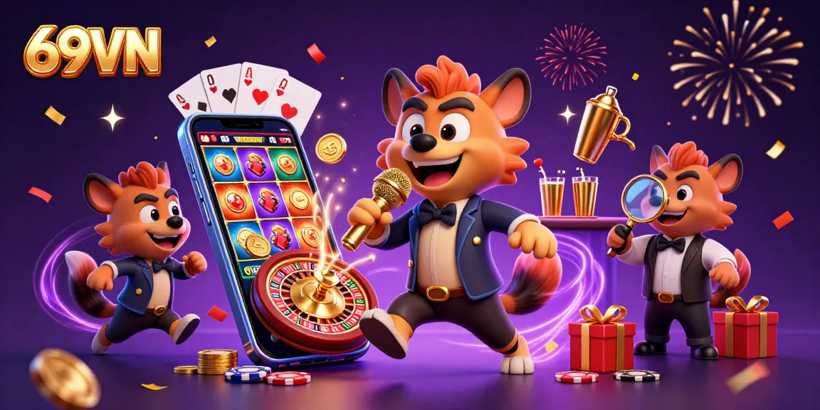 Experience excitement at 69VN, where hyenas run a comedy casino club featuring drinks, games, and jokes!