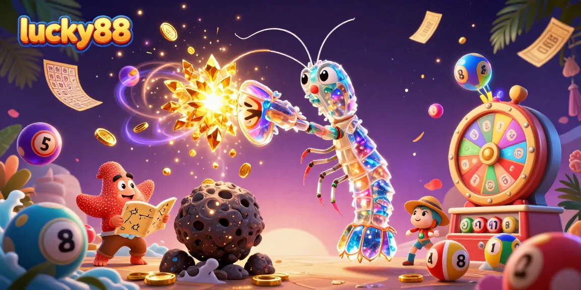Experience thrilling wins with lucky88 in a vibrant, dynamic casino scene full of colorful gaming elements.