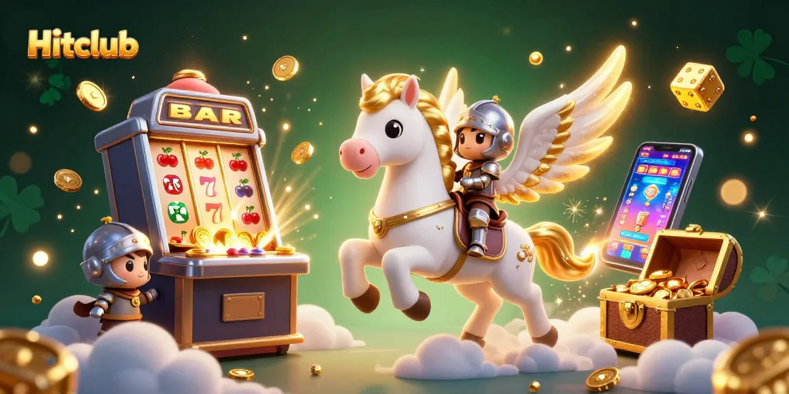 Experience the excitement of Hitclub slots with a vibrant illustration featuring dynamic jackpots and magical elements.