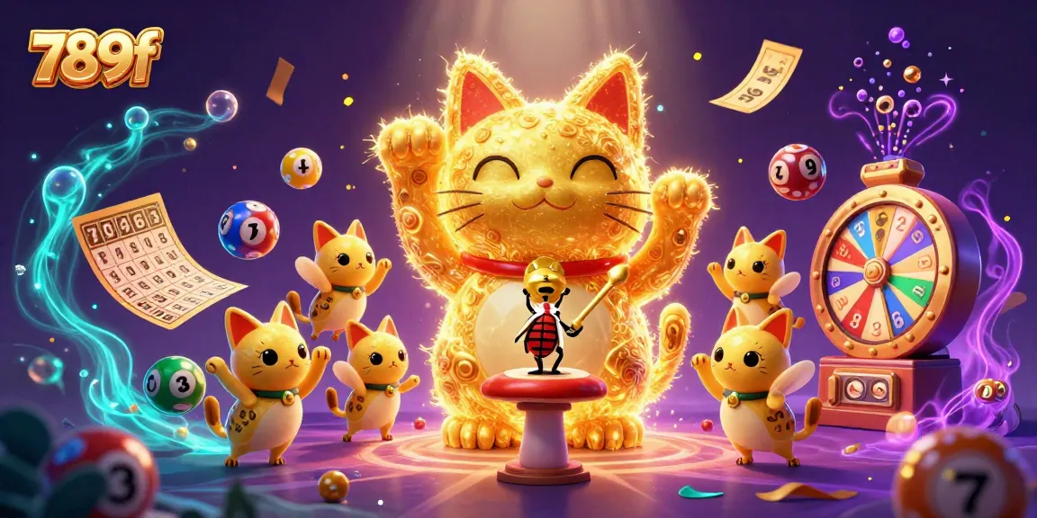 Engage with the thrilling atmosphere of 789f featuring a lively lucky cat amidst interactive casino elements.