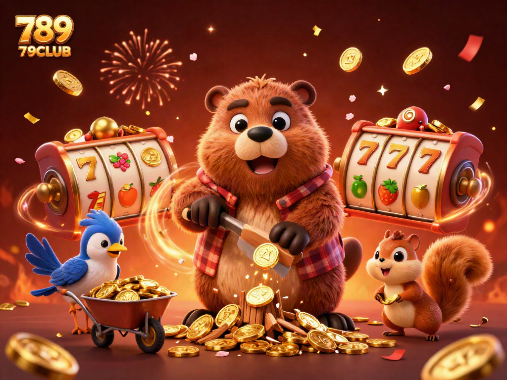 Join the excitement at 789CLUB while watching the lumberjack beaver collect golden rewards!