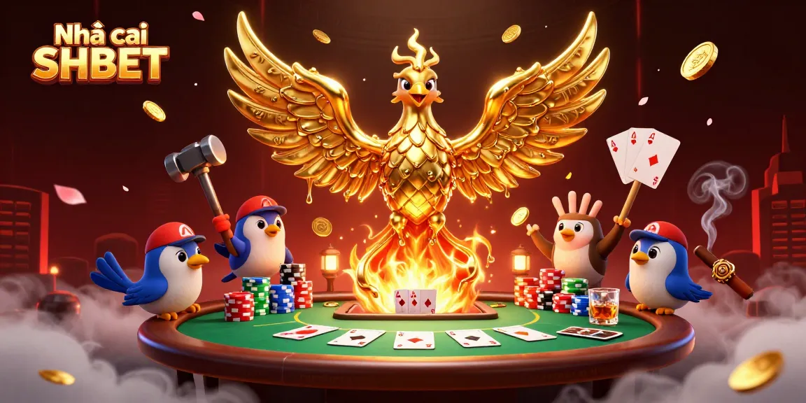 Engage with the exciting world of Nhà cái SHBET through this vibrant casino-themed illustration.