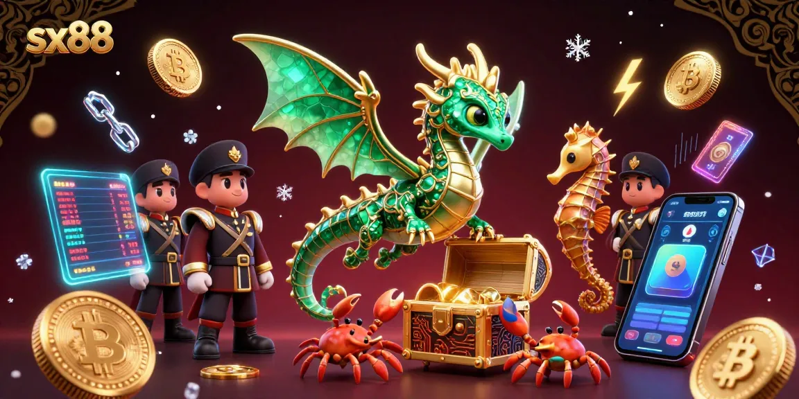 Sx88 players enjoy a vibrant treasure hunt with crypto coins in an exhilarating casino setting.