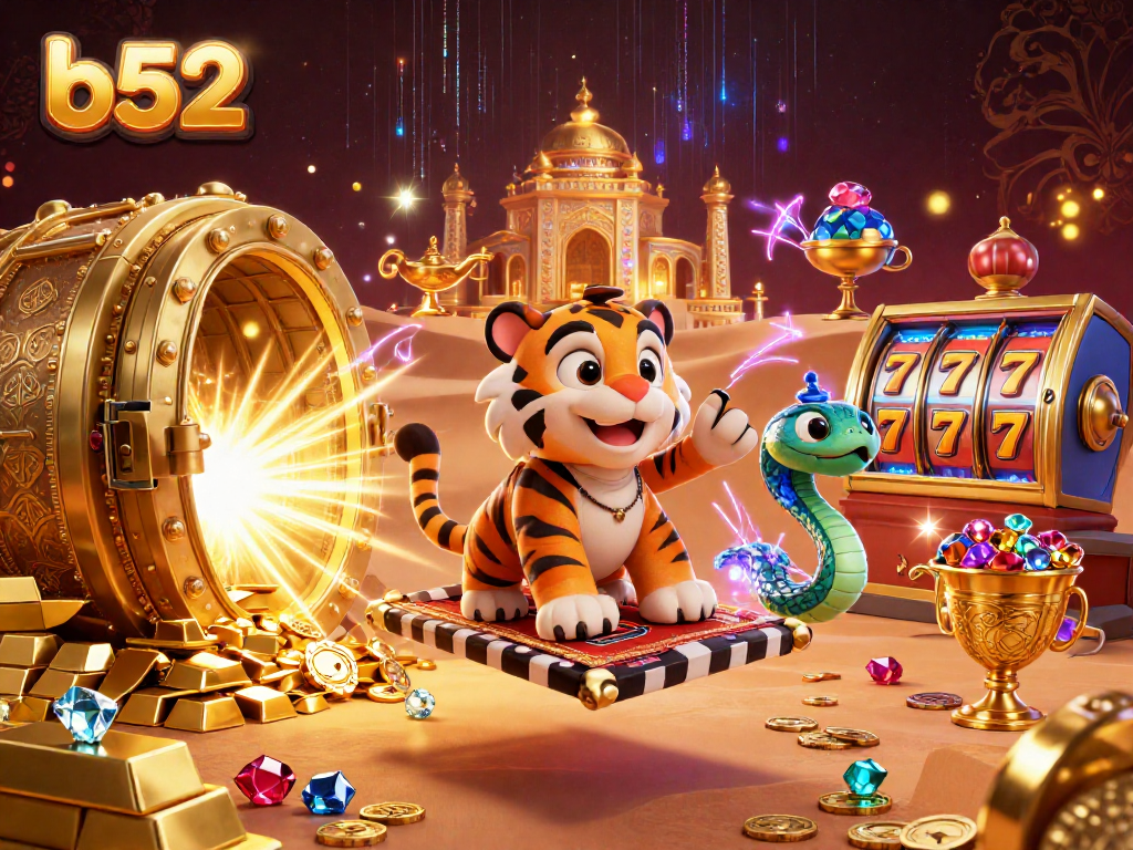 Engage in thrilling b52 gameplay with vibrant slot reels and dazzling treasures.