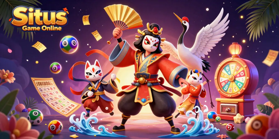 Experience exciting wins at Situs Game Online with colorful lottery elements and vibrant 3D characters!