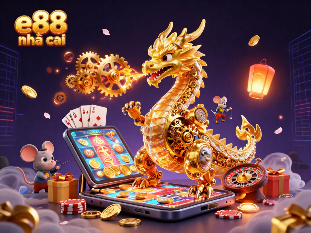 Experience the thrill of gaming at e88 nhà cái with colorful slot games and dynamic casino elements.
