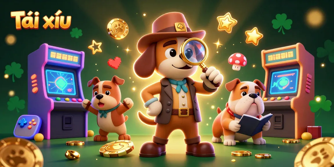 Engage in Tài xỉu with a detective examining clues amidst a vibrant casino scene.