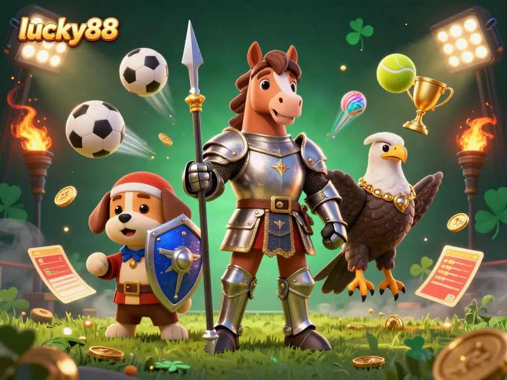 Experience excitement at lucky88 with knights, sports elements, and dynamic casino action.