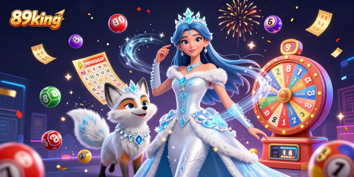 Engage with the thrilling world of gambling at 89king, featuring vibrant visuals of lottery elements and celebratory vibes.