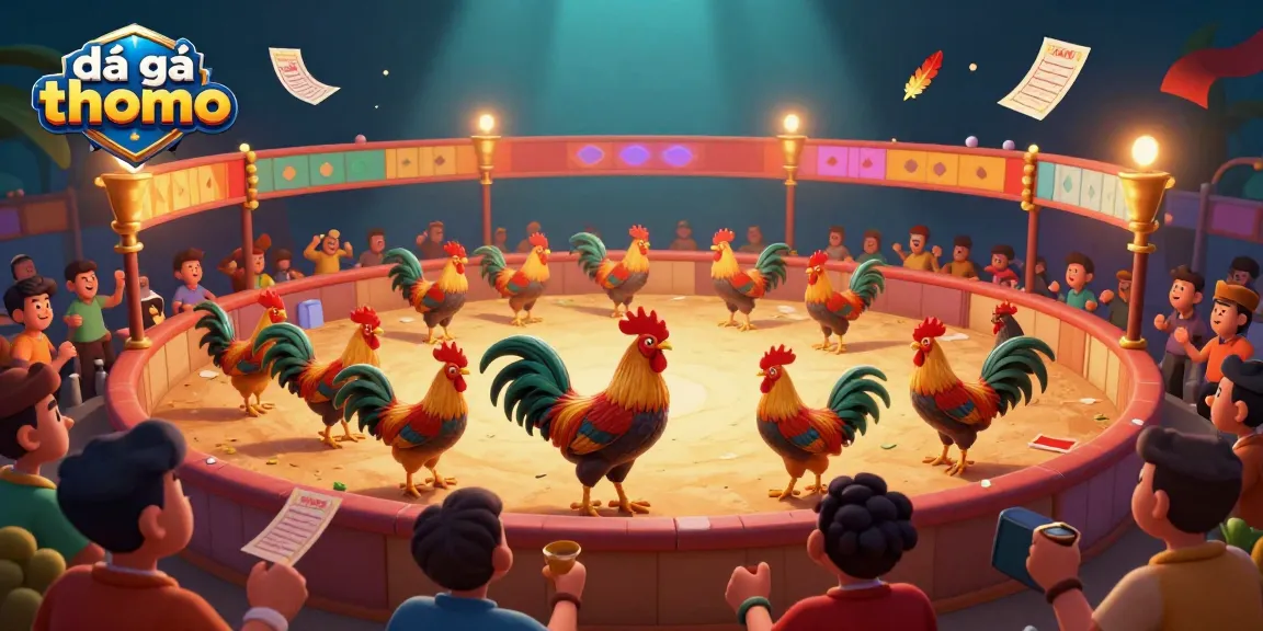 Experience intense đá gà thomo action in a vibrant fighting arena, filled with excitement and competition.