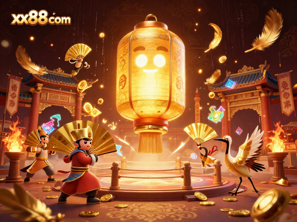 Experience thrilling gameplay at xx88 com with a vibrant casino scene featuring dynamic characters and golden symbols.