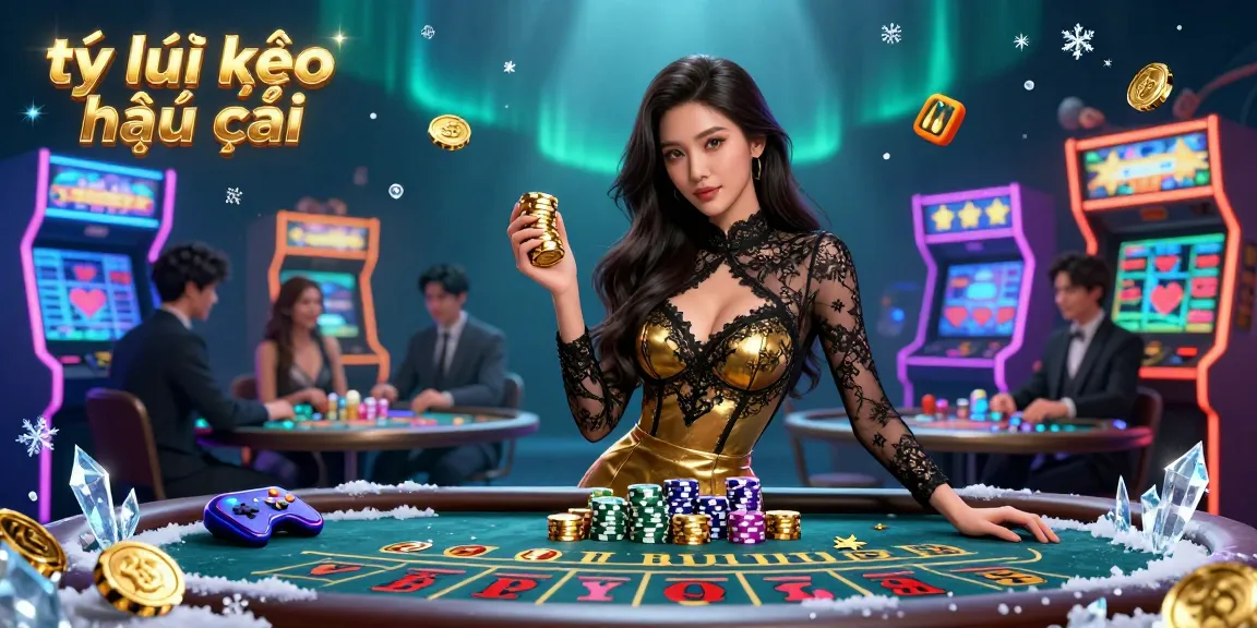 Tỷ lệ kèo nhà cái showcased at an exclusive baccarat table with glamorous casino elements.