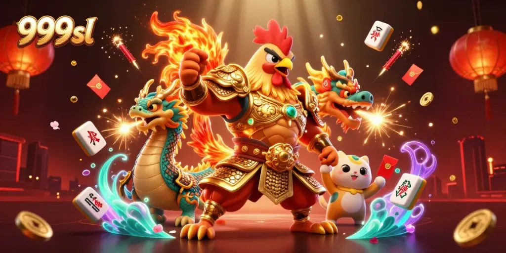 Engage in thrilling gameplay featuring 999sl with samurai warriors, dragons, and festive game elements.