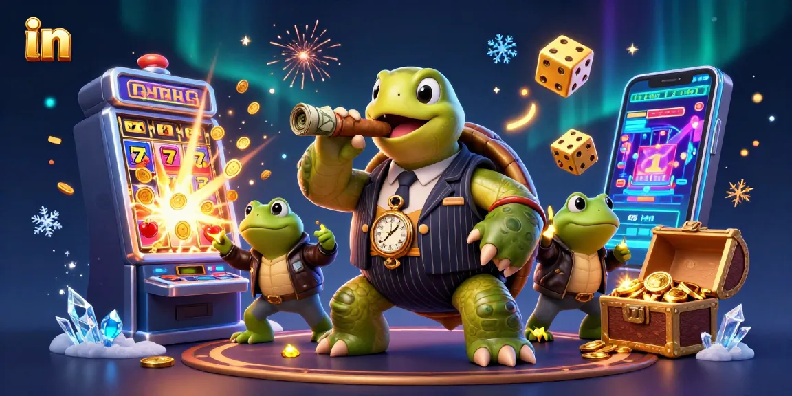 Experience excitement in the 3D casino with vibrant characters, flashing slot machines, and dazzling lights.