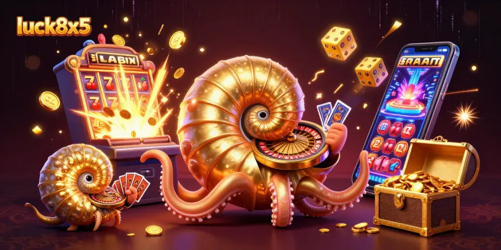 Experience excitement with luck8x5 as a giant nautilus commands casino games, casting winning spells.